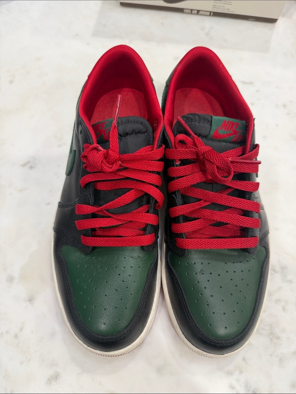 Nike Men’s Low-Top Sneakers in Green, Black & Red